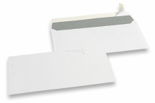 White paper envelopes, 110 x 220 mm (DL), 80 gram, strip closure, weight each approx. 4 g. | PIT Packaging.com | Bestbuyenvelopes