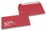 Red, coloured window envelopes, 110 x 220 mm (DL), window on the left, windowsize 45 x 90 mm, windowposition 20 mm from the left / 15 mm from the bottom, peal and seal closure, 120 gram coloured paper | PIT Packaging.com | Bestbuyenvelopes