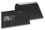 Black, coloured window envelopes, 162 x 229 mm (A5), window on the left, windowsize 45 x 90 mm, windowposition 20 mm from the left / 60 mm from the bottom, peal and seal closure, 120 gram coloured paper | PIT Packaging.com | Bestbuyenvelopes