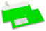 Neon envelopes - green, with window 45 x 90 mm, window position 20 mm from the leftside and 15 mm from the bottom | PIT Packaging.com | Bestbuyenvelopes