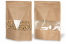 Stand up pouch with window - brown, 250 x 340 x 120 mm, 3000 ml | PIT Packaging.com | Bestbuyenvelopes