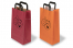 Paper carrier bags with folded handles - red and orange with printed example | PIT Packaging.com | Bestbuyenvelopes
