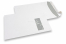 Window envelopes, white, 220 x 312 mm (EA4), window on right 40 x 110 mm, window position 20 mm from the right side and 50 mm from the top, 120 gram, closure with seal strip, weight each approx. 18 g. | PIT Packaging.com | Bestbuyenvelopes