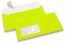 Neon envelopes - yellow, with window 45 x 90 mm, window position 20 mm from the leftside and 15 mm from the bottom | PIT Packaging.com | Bestbuyenvelopes