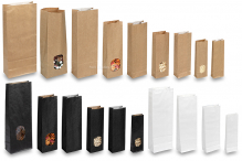 Block bottom paper bags - brown, black and white, with and without window | PIT Packaging.com | Bestbuyenvelopes