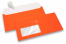 Neon envelopes - orange, with window 45 x 90 mm, window position 20 mm from the leftside and 15 mm from the bottom | PIT Packaging.com | Bestbuyenvelopes