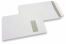 Window envelopes, white, 229 x 324 mm (C4), window on right 40 x 110 mm, window position 20 mm from the right side and 60 mm from the top, 120 gram, gummed closure, weight each approx. 20 g. | PIT Packaging.com | Bestbuyenvelopes