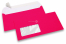 Neon envelopes - pink, with window 45 x 90 mm, window position 20 mm from the leftside and 15 mm from the bottom | PIT Packaging.com | Bestbuyenvelopes