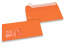 Orange, coloured window envelopes, 110 x 220 mm (DL), window on the left, windowsize 45 x 90 mm, windowposition 20 mm from the left / 15 mm from the bottom, peal and seal closure, 120 gram coloured paper | PIT Packaging.com | Bestbuyenvelopes