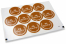 Baptism envelope seals - mi bautizo brown with white wreath | PIT Packaging.com | Bestbuyenvelopes