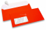 Neon envelopes - red, with window 45 x 90 mm, window position 20 mm from the leftside and 15 mm from the bottom | PIT Packaging.com | Bestbuyenvelopes
