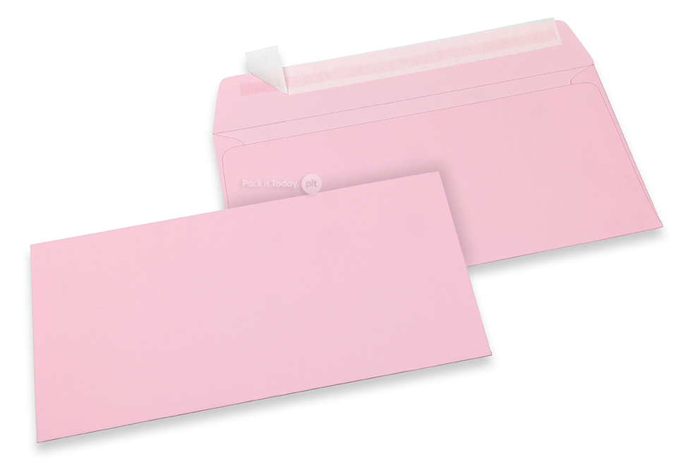 Light pink coloured paper envelopes - 110 x 220 mm