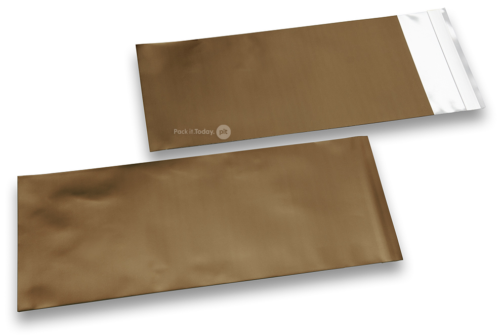 Gold coloured matt metallic foil envelopes - 110 x 220 mm