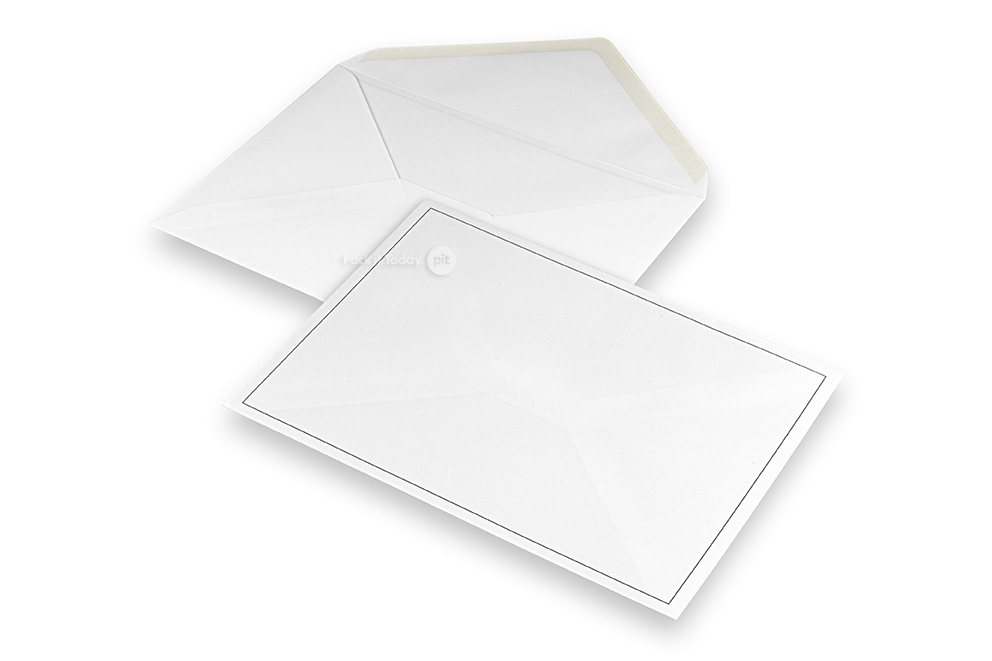 Mourning envelopes - White + single border, 156 x 220 mm