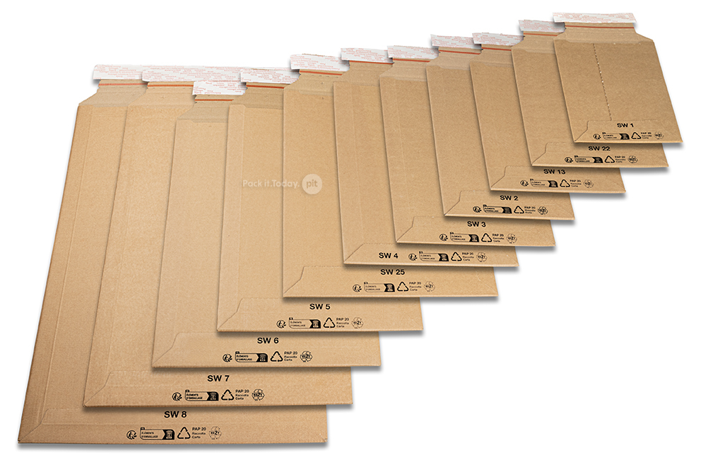 Corrugated cardboard envelopes