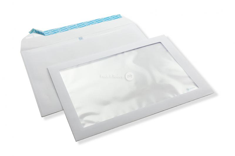 Panorama window envelope, 229 x 324 mm (A4), 120 gram, strip closure, (window format 180 x 275 mm, position: 23 mm from the left, 25 mm from the bottom)
