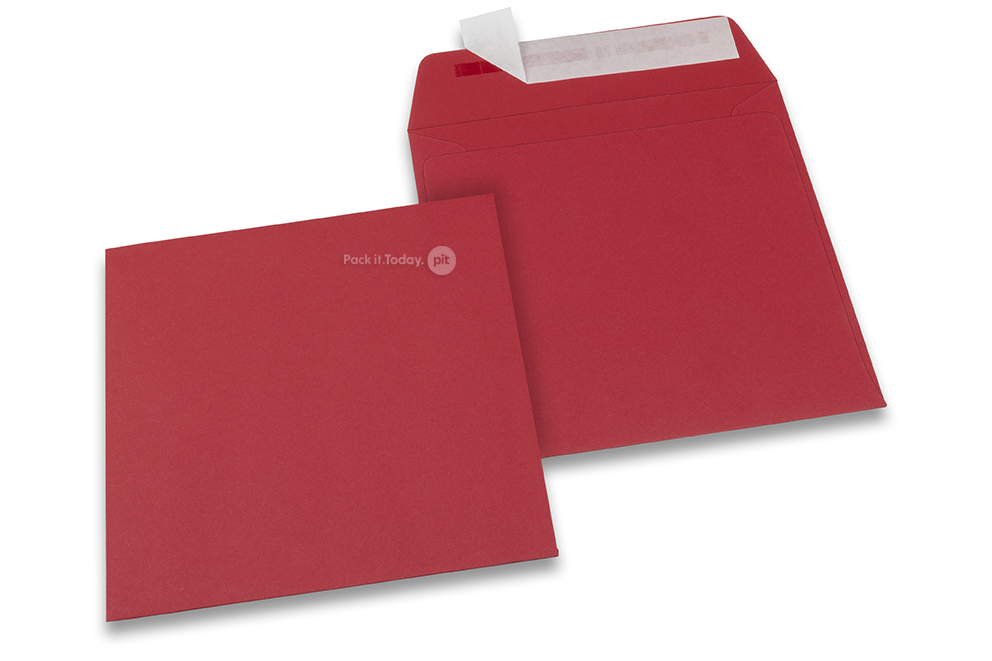 Dark red coloured paper envelopes - 160 x 160 mm