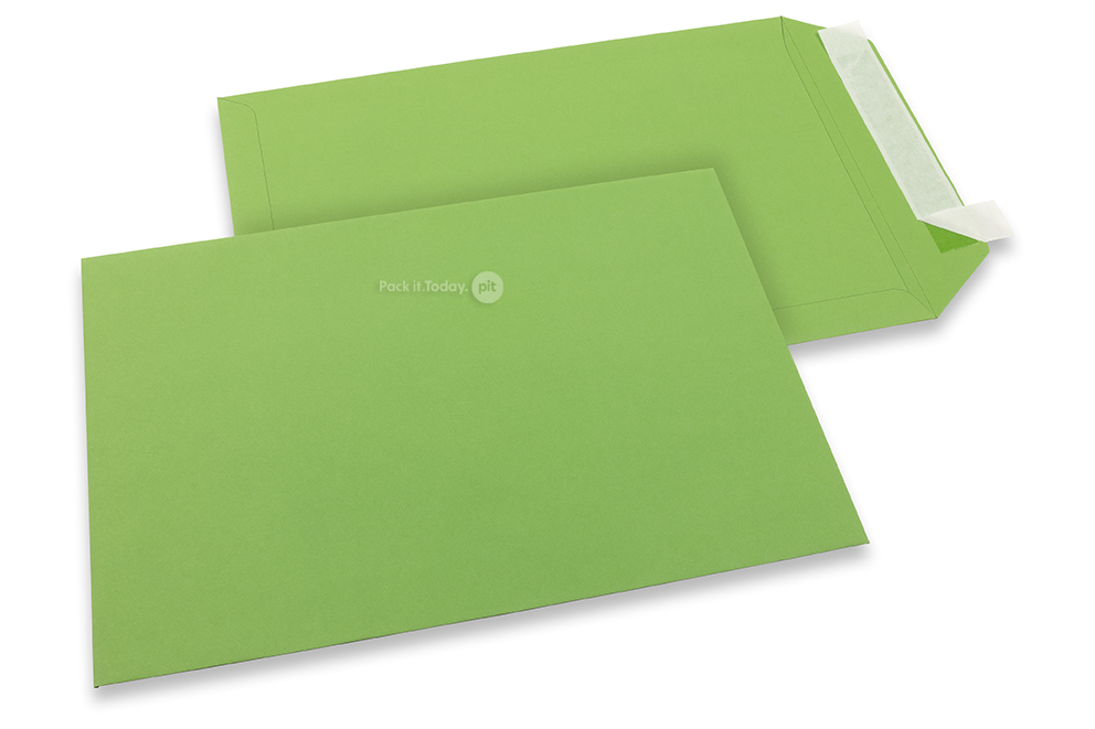 Apple green coloured paper envelopes - 229 x 324 mm 
