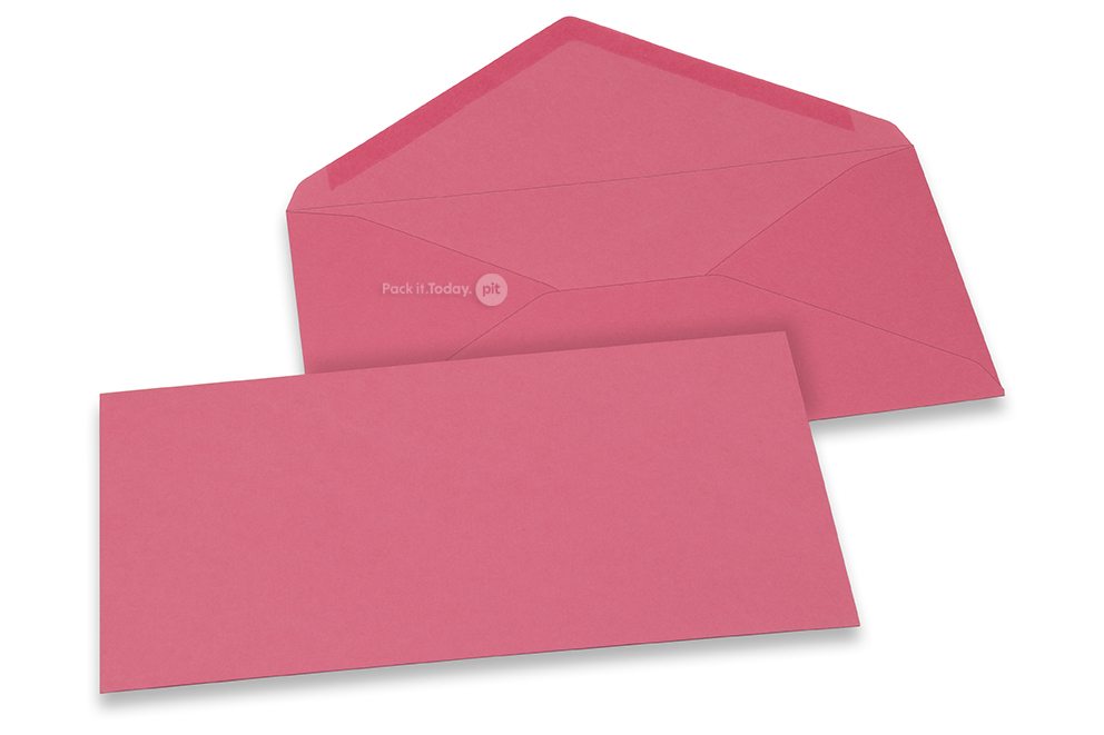 Coloured greeting card envelopes - pink, 110 x 220 mm