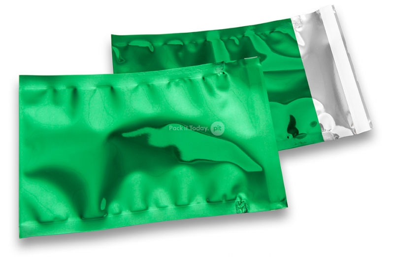 Coloured metallic foil envelopes green - 114 x 162 mm