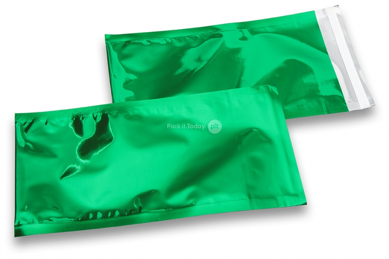 Coloured metallic foil envelopes green  - 114 x 229 mm