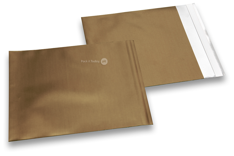 Gold coloured matt metallic foil envelopes - 165 x 165 mm