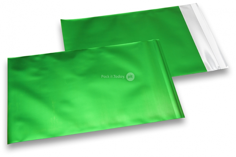 Green coloured matt metallic foil envelopes - 230 x 320 mm