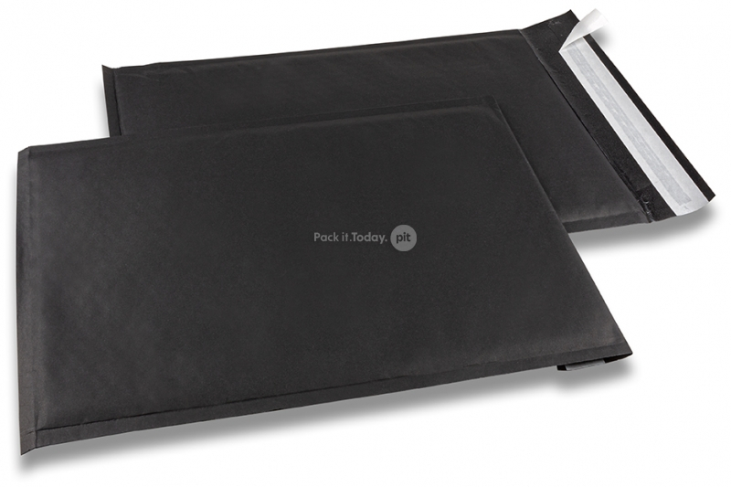 Black paper bubble envelopes - 250 x 350 mm, 160 gr