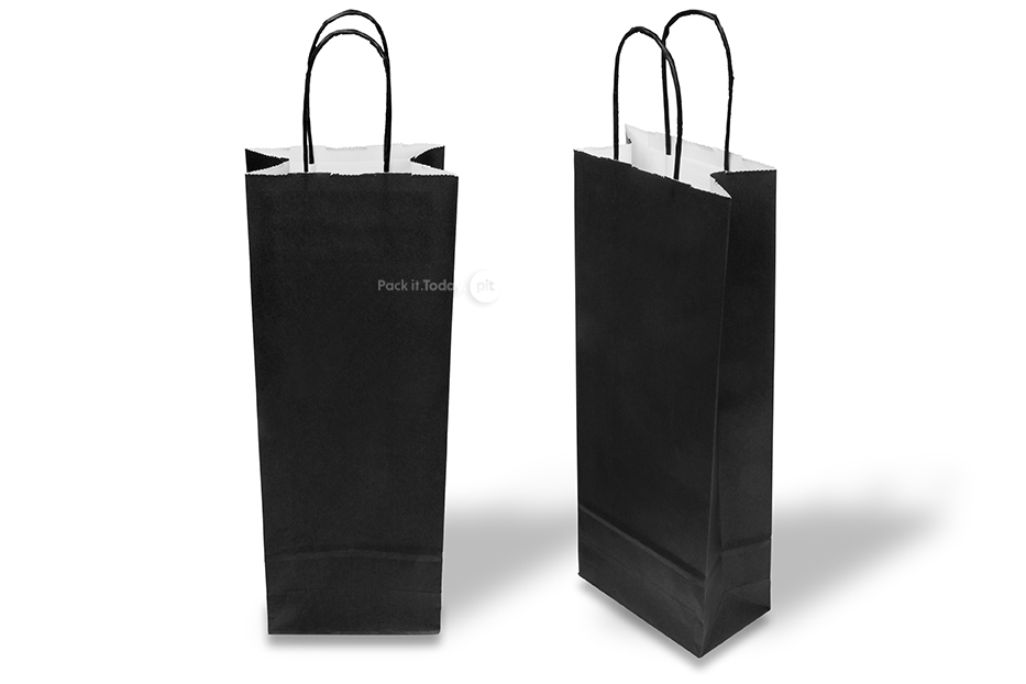 Paper wine bags - black