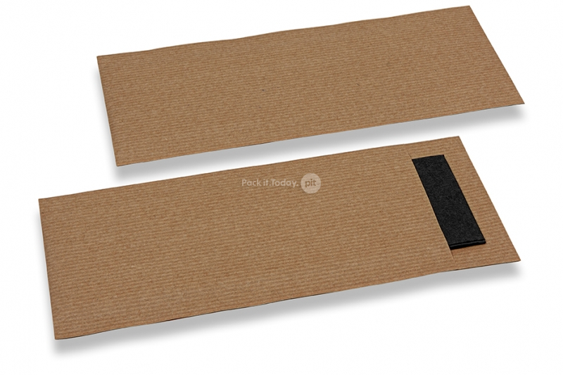 Cutlery bags brown without incision + black paper napkin