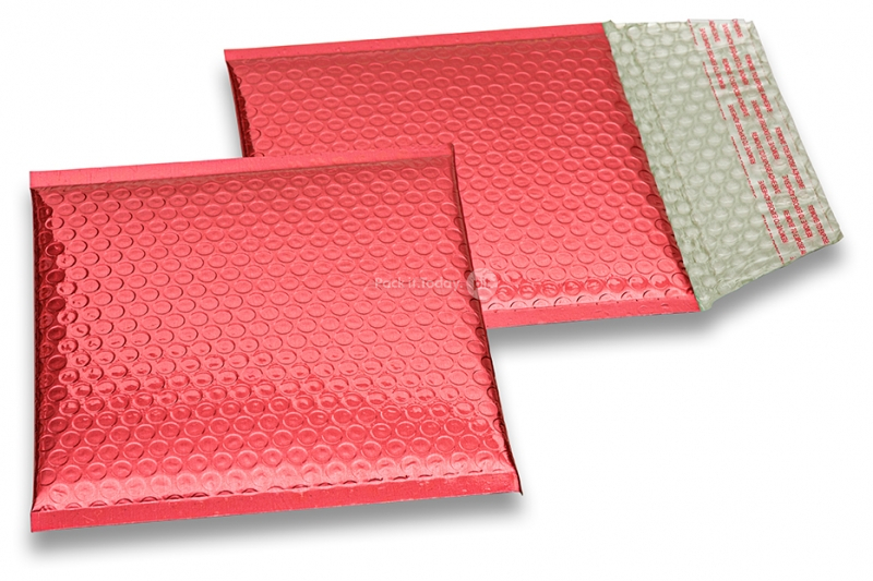 ECO metallic bubble envelopes - red 165 x 165 mm