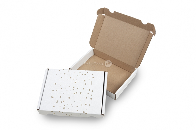 Printed shipping boxes - dots gold