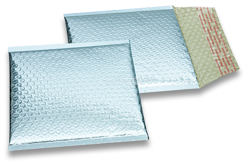 ECO metallic bubble envelopes - ice blue 165 x 165 mm