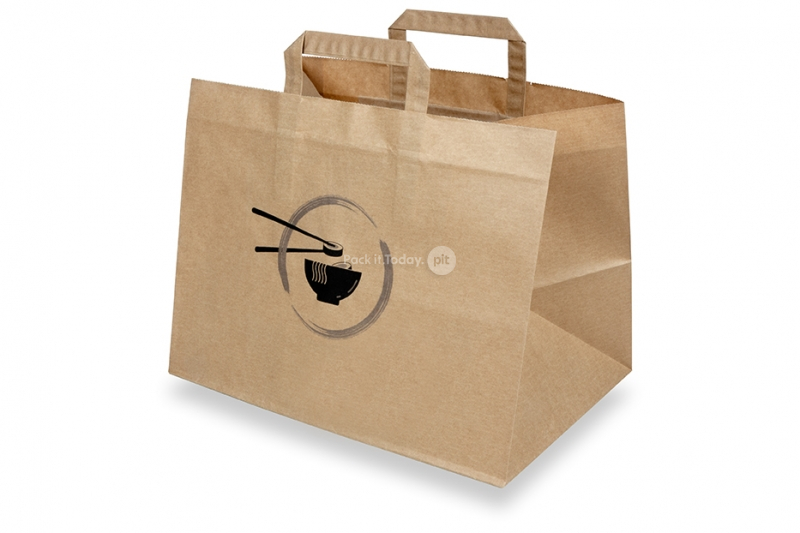 Paper take-away bags - brown + asian food