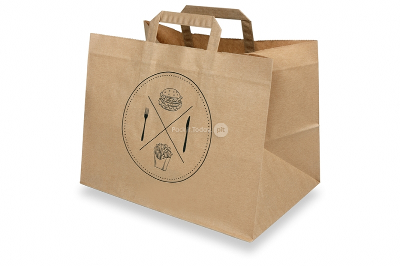 Paper take-away bags - brown + snacks