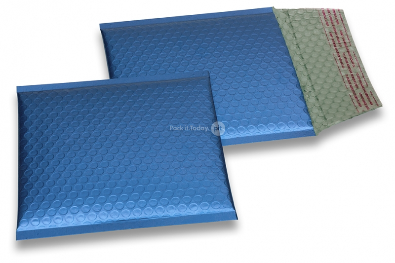 ECO matt metallic bubble envelopes - dark blue 165 x 165 mm