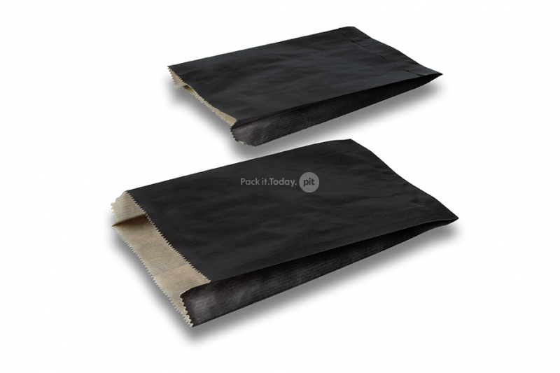 Coloured paper bags - black, 150 x 210 x 40 mm