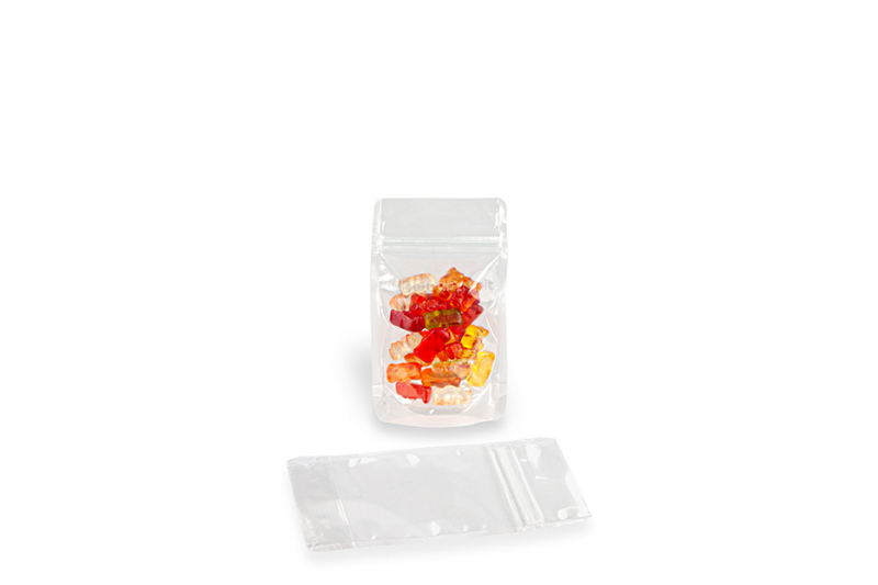 Transparant stand up pouches - 85 x 145 x 50 mm, 100 ml