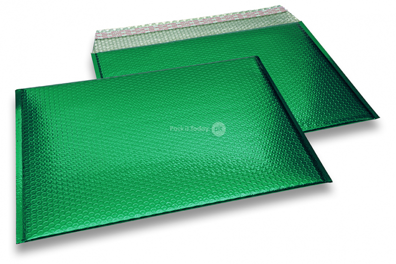 ECO metallic bubble envelopes - green 320 x 425 mm