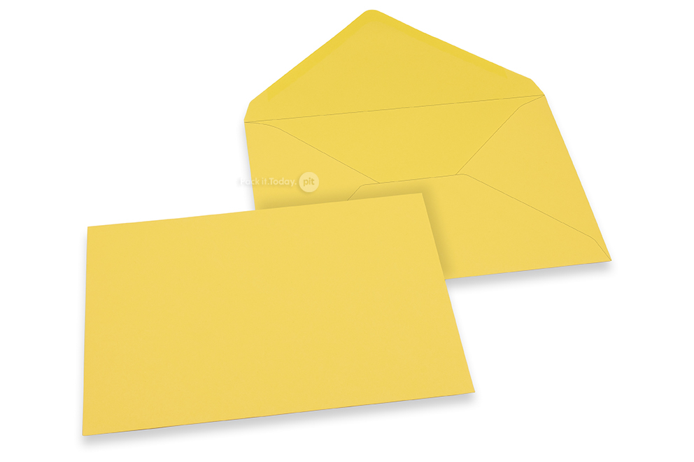Coloured greeting card envelopes - buttercup yellow, 162 x 229 mm