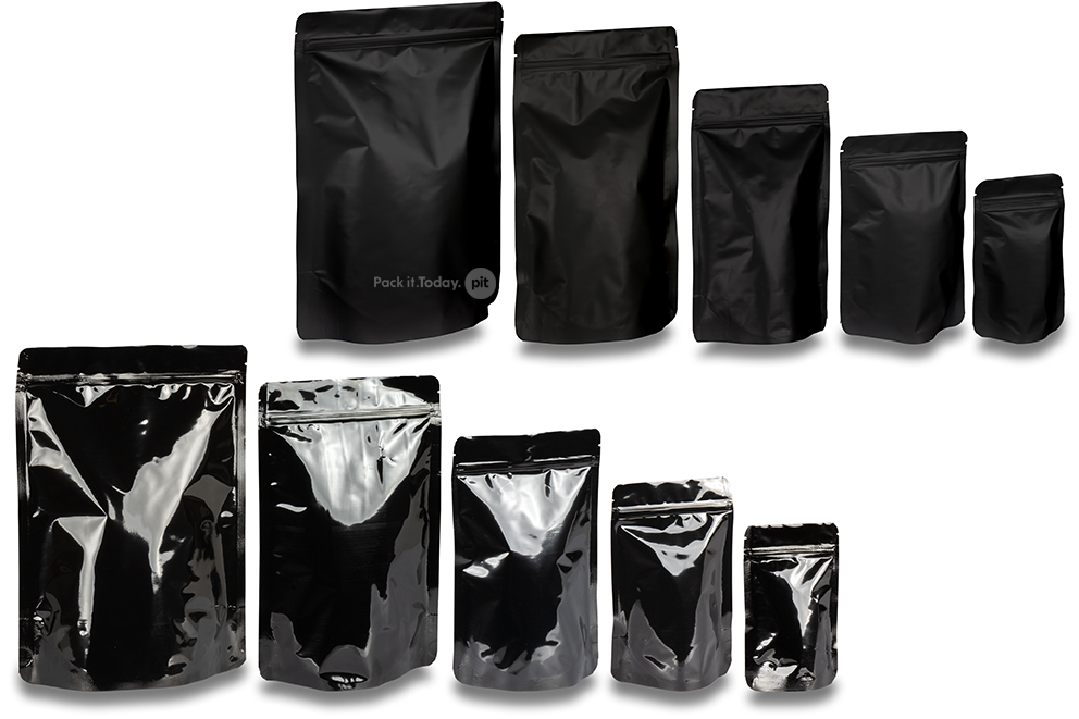 Stand up pouches black
