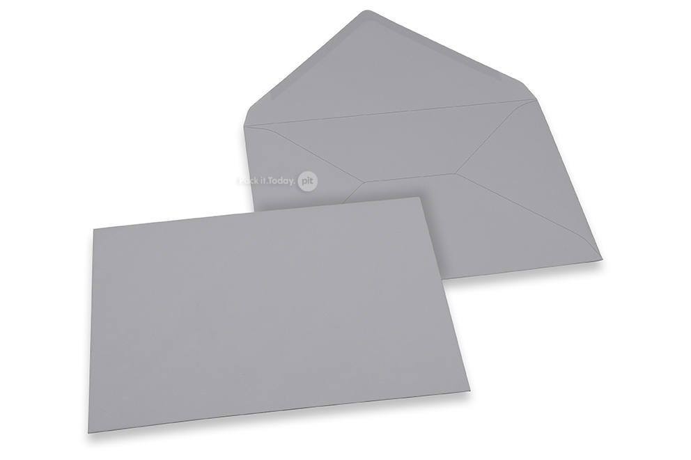 Coloured greeting card envelopes - grey, 162 x 229 mm