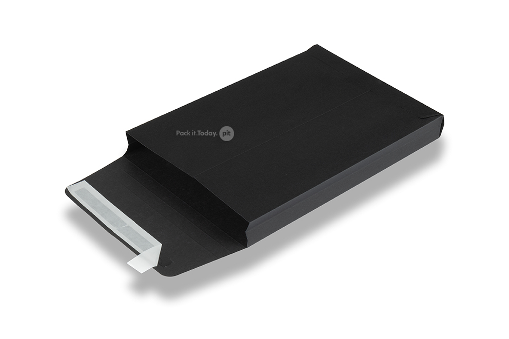 Coloured gusset envelopes V-Bottom - black, 162 x 229 x 25 mm