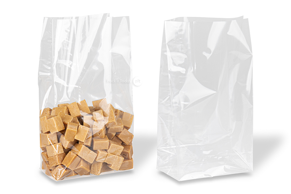 Transparant block bottom bags - 140 x 260 x 80 mm, 2000 ml
