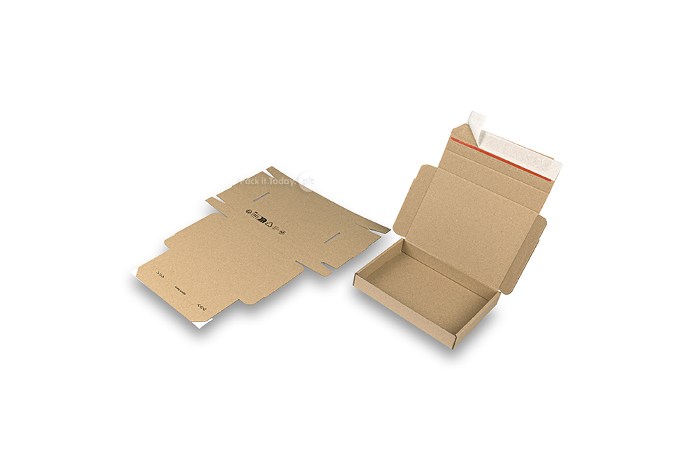 Folding post boxes with seal strip - 160 x 120 x 25 mm (A6), brown