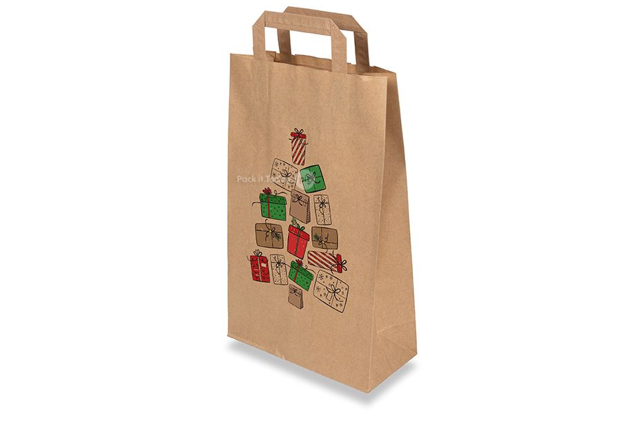 Christmas paper carrier bags brown - Gifts