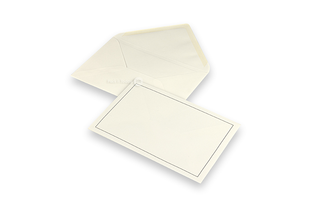 Mourning envelopes - Cream + single border, 120 x 185 mm